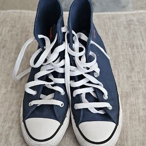 Kids High-Top Sneakers - Navy and White